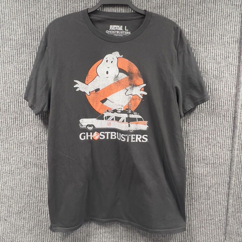 Ghostbusters 2019 T-Shirt Mens Large‎ Ecto-1 with Logo Graphics Black Pullover